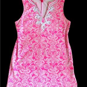 Lilly Pulitzer bright pink shell print dress.